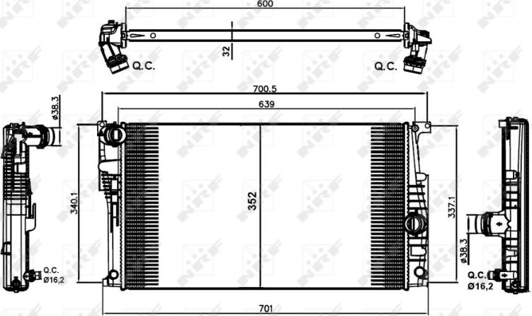 NRF 58413 - Радіатор, охолодження двигуна autozip.com.ua