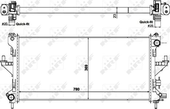 NRF 58424 - Радіатор, охолодження двигуна autozip.com.ua