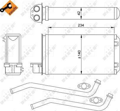 NRF 58617 - Теплообмінник, опалення салону autozip.com.ua