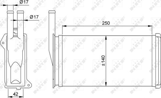 NRF 58638 - Радiатор пiчки Ford Scorpio I.II. Sierra 82- autozip.com.ua