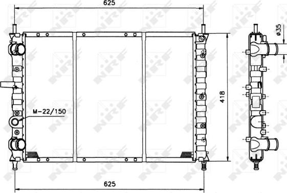 NRF 58122 - Радіатор, охолодження двигуна autozip.com.ua