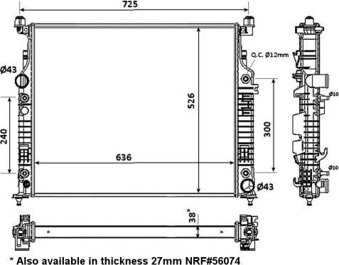 NRF 53936 - Радіатор, охолодження двигуна autozip.com.ua