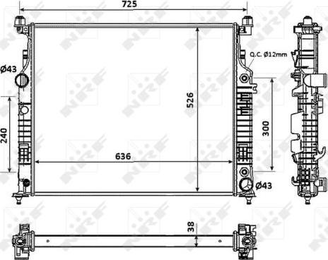 NRF 53937 - Радіатор, охолодження двигуна autozip.com.ua