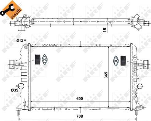 NRF 53442 - Радіатор Opel Astra H1.6 XE1.XEP 04- autozip.com.ua