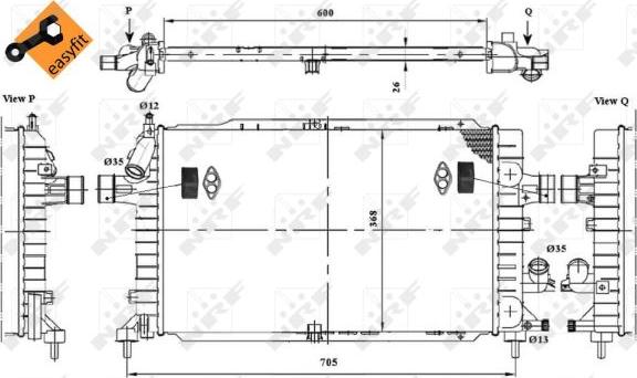 NRF 53447 - Радіатор, охолодження двигуна autozip.com.ua