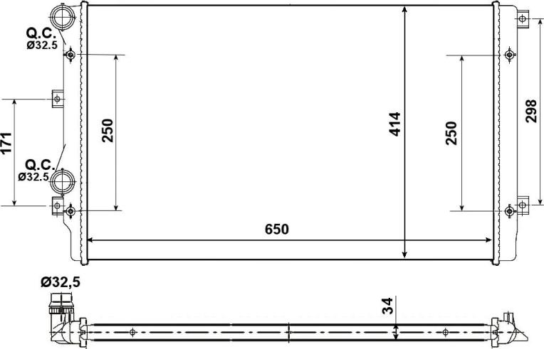 NRF 53406A - Радіатор, охолодження двигуна autozip.com.ua