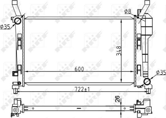 NRF 53106 - Радіатор, охолодження двигуна autozip.com.ua