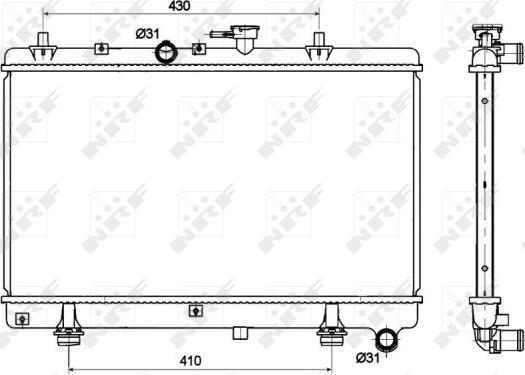 NRF 53121 - Радіатор, охолодження двигуна autozip.com.ua