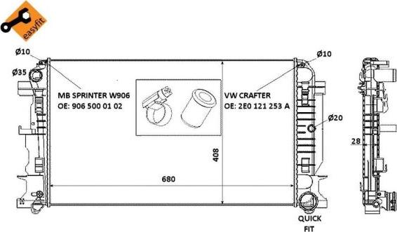 NRF 53885 - Радіатор, охолодження двигуна autozip.com.ua