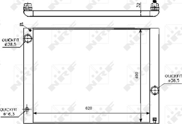 NRF 53728 - Радіатор, охолодження двигуна autozip.com.ua