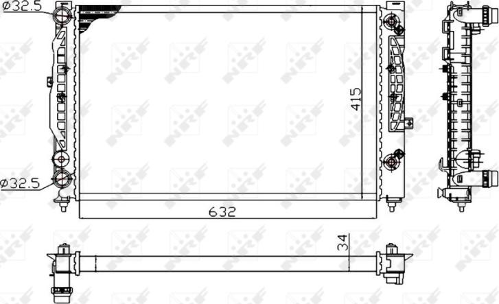 NRF 529504A - Радіатор, охолодження двигуна autozip.com.ua