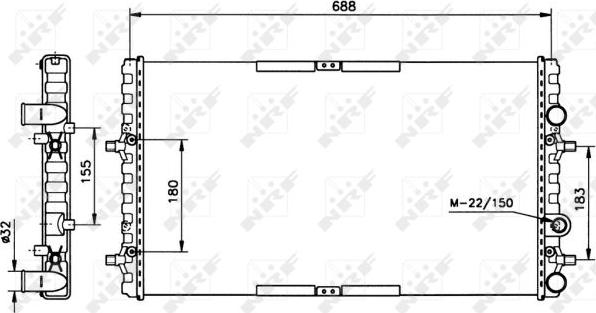 NRF 52160 - Радіатор, охолодження двигуна autozip.com.ua