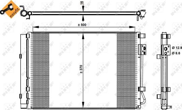 NRF  35997 - Конденсатор, кондиціонер autozip.com.ua