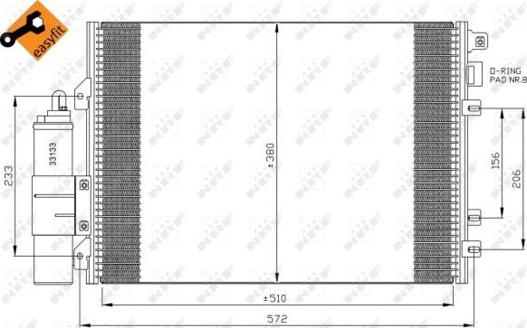 NRF 35967 - Конденсатор, кондиціонер autozip.com.ua