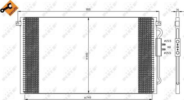 NRF 35448 - Конденсатор, кондиціонер autozip.com.ua