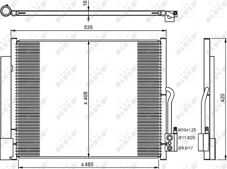 NRF 350053 - Конденсатор, кондиціонер autozip.com.ua