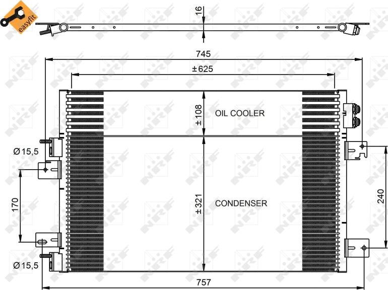 NRF 350031 - Конденсатор, кондиціонер autozip.com.ua
