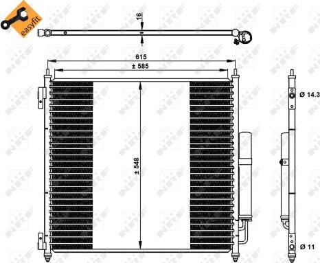 NRF 350336 - Конденсатор, кондиціонер autozip.com.ua