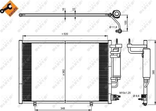 NRF 350205 - Конденсатор, кондиціонер autozip.com.ua