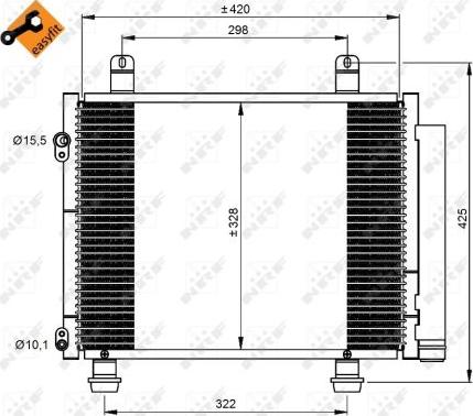 NRF 350208 - Конденсатор, кондиціонер autozip.com.ua