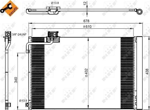 NRF 350214 - Конденсатор, кондиціонер autozip.com.ua