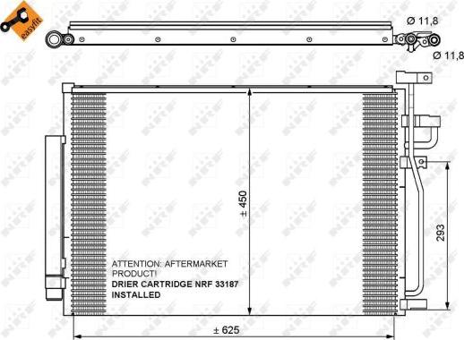 NRF  35775 - Конденсатор, кондиціонер autozip.com.ua