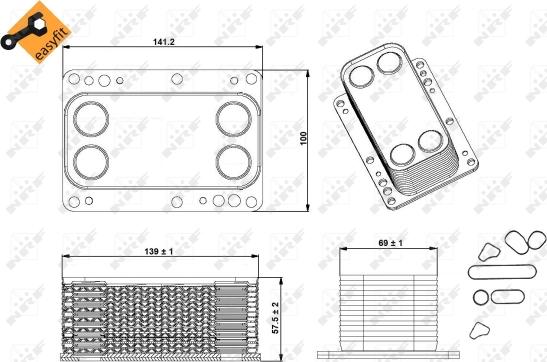 NRF 31339 - Масляний радіатор, рухове масло autozip.com.ua