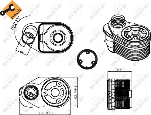 NRF 31324 - Масляний радіатор, рухове масло autozip.com.ua