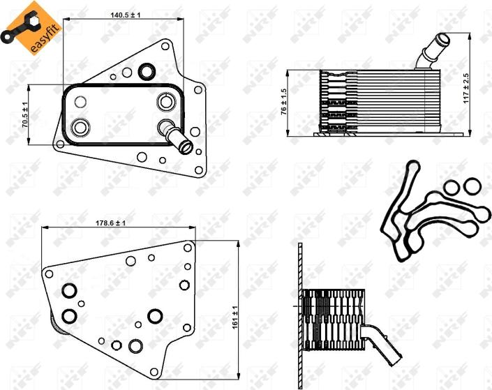 NRF 31258 - Масляний радіатор, моторна олія autozip.com.ua