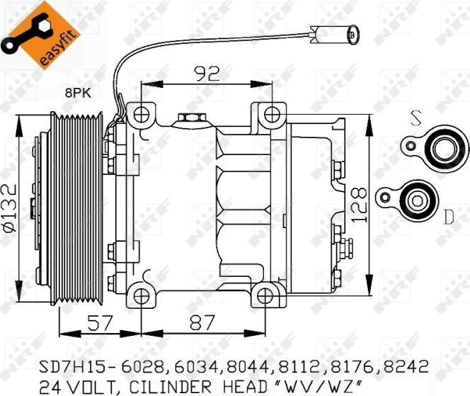 NRF 32412 - Компресор, кондиціонер autozip.com.ua