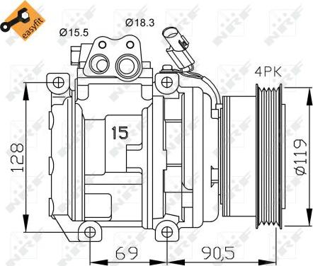 NRF 32438 - Компресор, кондиціонер autozip.com.ua