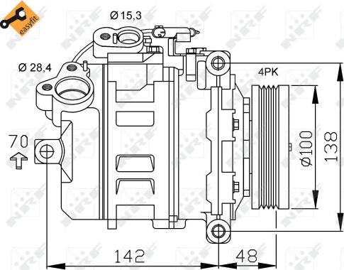 NRF 32433 - Компресор, кондиціонер autozip.com.ua