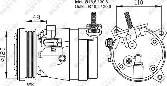 NRF  32678 - Компресор, кондиціонер autozip.com.ua