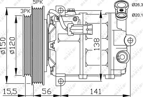 NRF 32673G - Компресор, кондиціонер autozip.com.ua