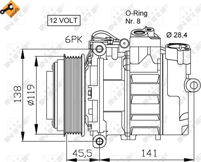 NRF 32053 - Компресор, кондиціонер autozip.com.ua