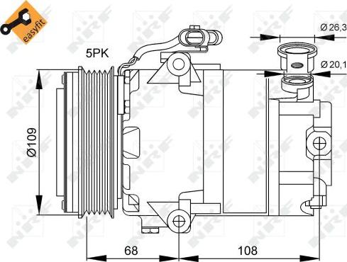 NRF 32083 - Компресор, кондиціонер autozip.com.ua