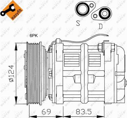 NRF 32038 - Компресор, кондиціонер autozip.com.ua