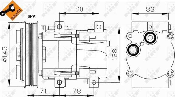 NRF 32076 - Компресор, кондиціонер autozip.com.ua