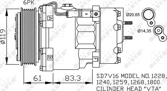 NRF 32198 - Компресор, кондиціонер autozip.com.ua