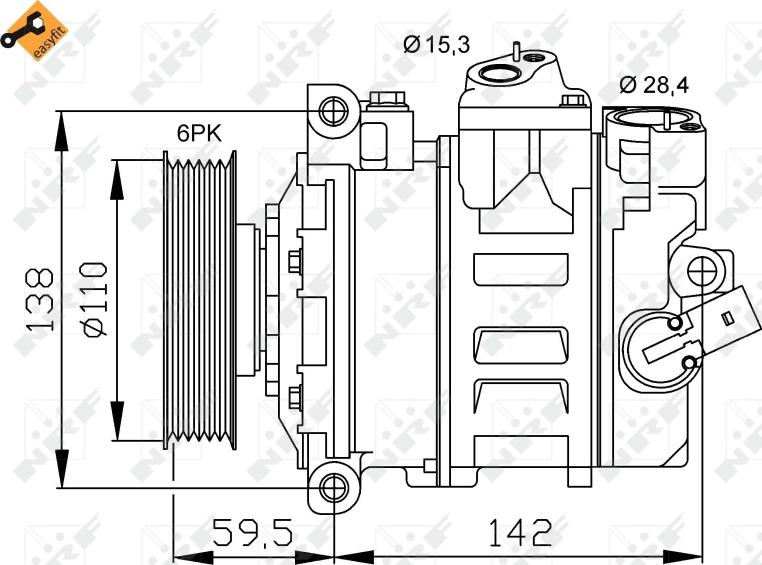 NRF 32146 - Компресор, кондиціонер autozip.com.ua
