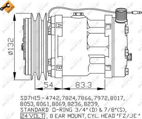 NRF 32769 - Компресор, кондиціонер autozip.com.ua