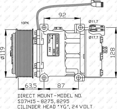 NRF 32705G - Компресор, кондиціонер autozip.com.ua