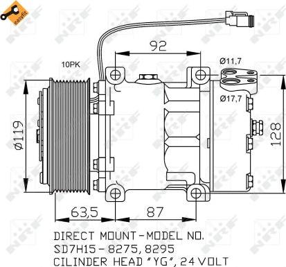 NRF 32705 - Компресор, кондиціонер autozip.com.ua