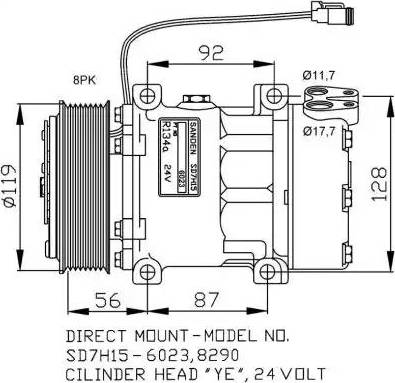 NRF 32703G - Компресор, кондиціонер autozip.com.ua