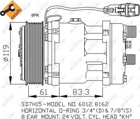 NRF 32707 - Компресор, кондиціонер autozip.com.ua