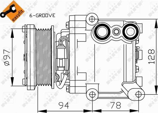 NRF 32724 - Компресор, кондиціонер autozip.com.ua