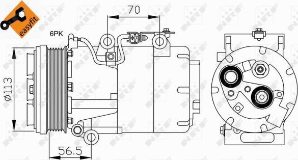 NRF 32722 - Компресор, кондиціонер autozip.com.ua