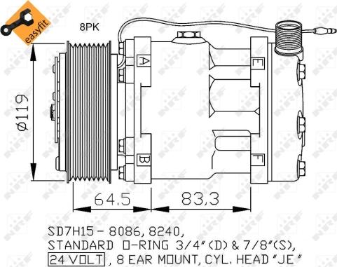 NRF 32770 - Компресор, кондиціонер autozip.com.ua