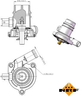 NRF 725025 - Термостат OPEL Meriva 10- вир-во NRF autozip.com.ua