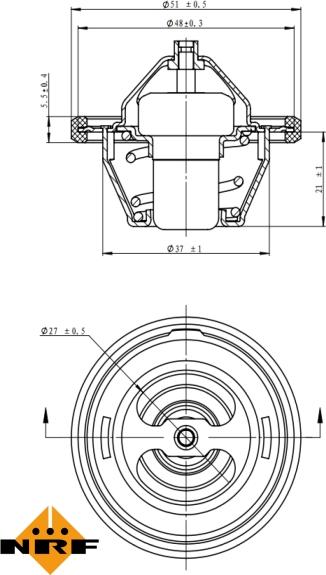 NRF 725154 - Термостат, охолоджуюча рідина autozip.com.ua